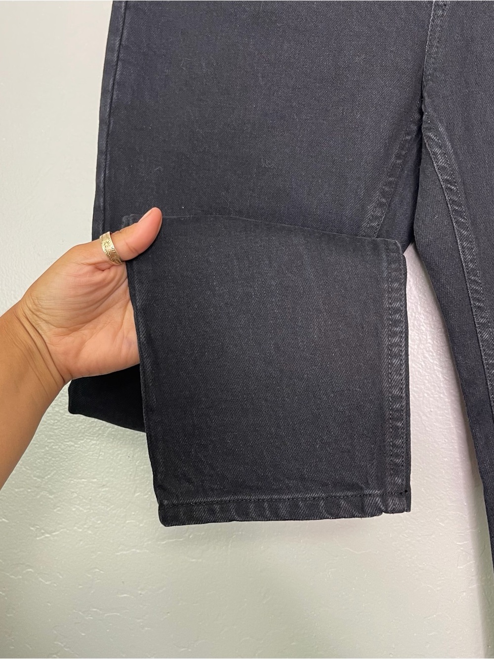 Sezane Denim Womens Straight Fit Cropped Black Jeans Sz 29 - Picture 5 of 6